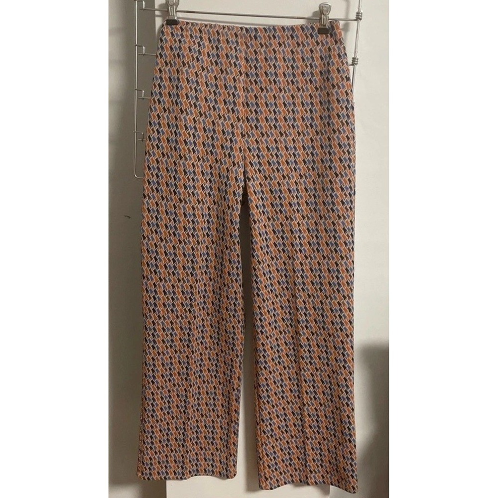 Vintage Geometric Retro SEARS Pull-on Pants Polyester Elastic Waist Size XS